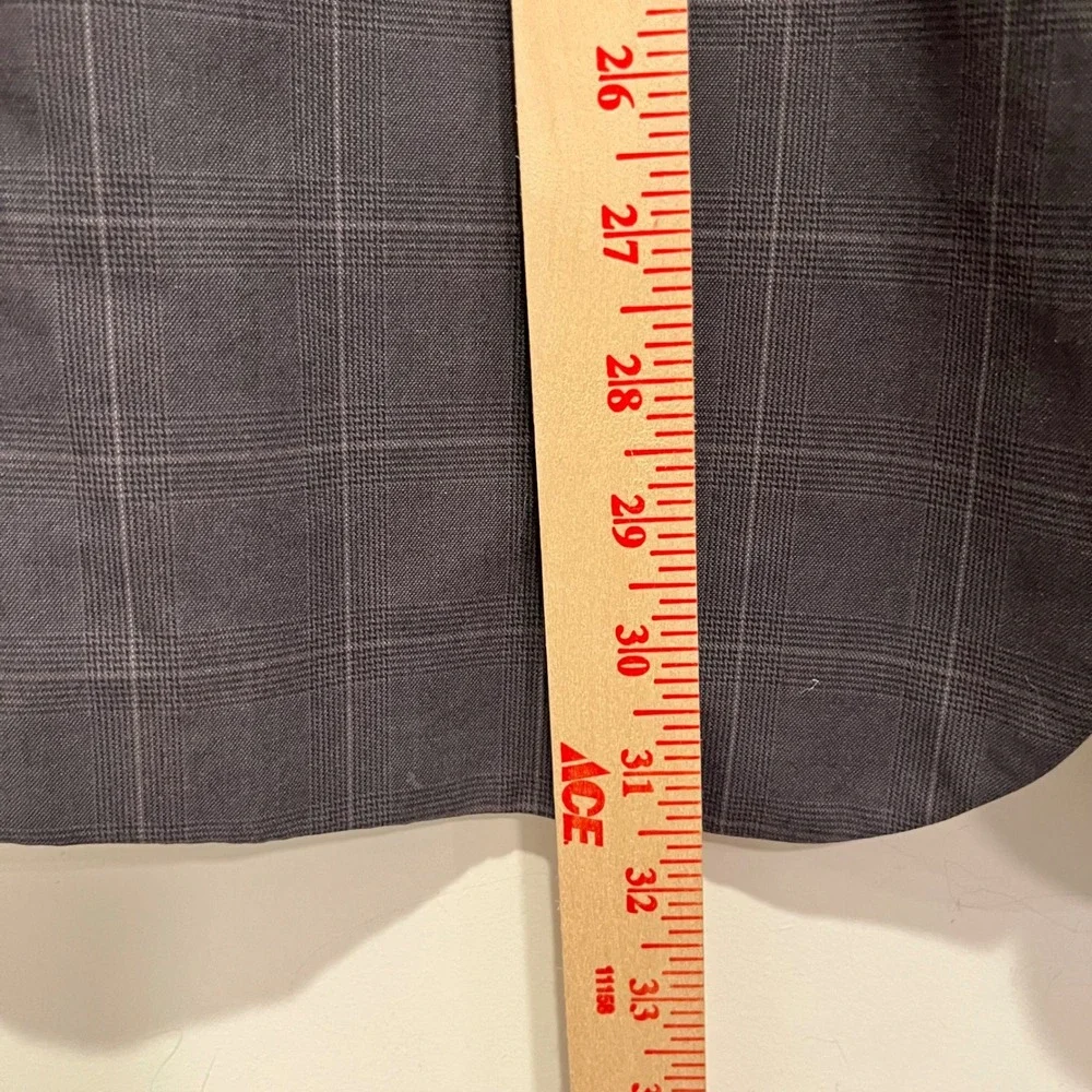 Banana Republic Mens 42 Regular Tailored Fit Blazer Gray Windowpane Plaid Jacket